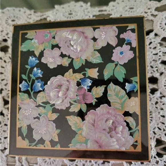 Set of 6 Otagiri Japan Tavistock Floral Garden black lacquer/lacquerware coaster - Picture 6 of 7